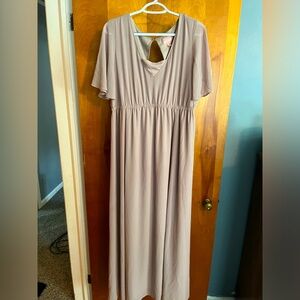 -Show Me Your Mumu XL blush brown empire waist long flowy dress